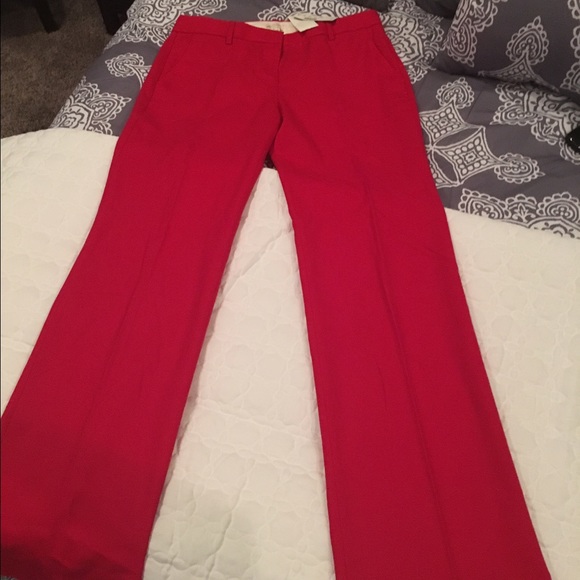 JCrew Red Cafe Trouser