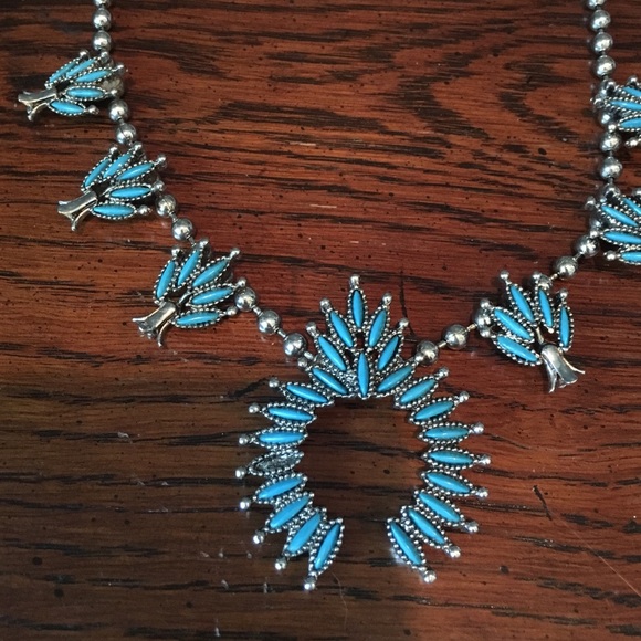 Costume Petit Point Squash Blossom Necklace