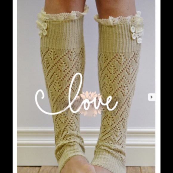 Crochet and button trim boot socks - Picture 2 of 2