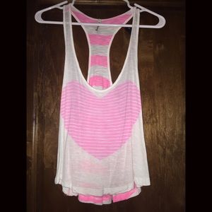 Neon pink hear loose fitting tank