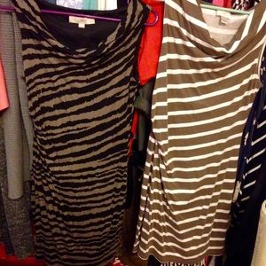2 LOFT sleeveless cowl neck dresses