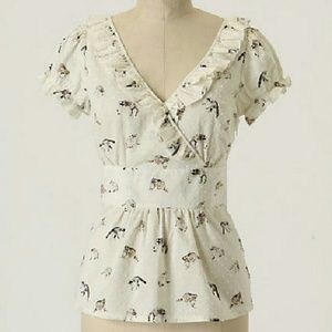 Anthropologie raccoon blouse