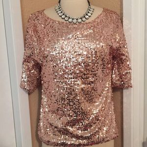 Champagne Sequin Top