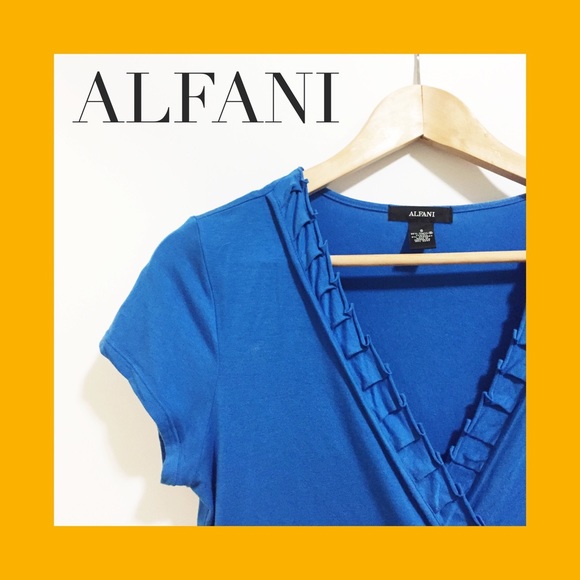 Alfani blue v-neck top