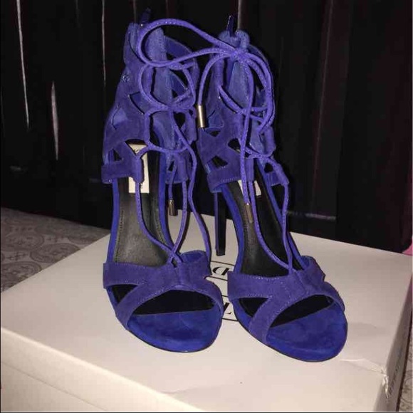 Steve Madden Royal Blue Lace Up Heels - Picture 2 of 4
