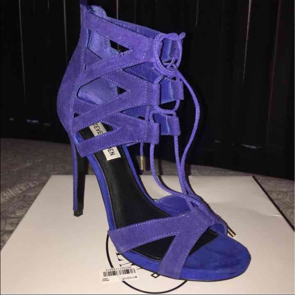 Steve Madden Royal Blue Lace Up Heels - Picture 3 of 4