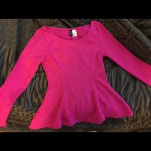 H&M hotpink peplum top