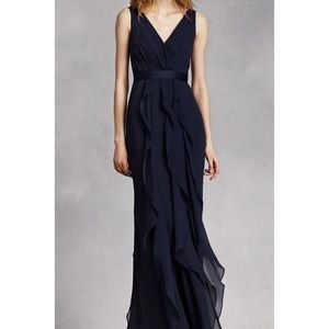 David's Bridal V-Neck Wrapped Dress