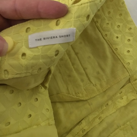 LOFT eyelet citron yellow shorts - Picture 3 of 4