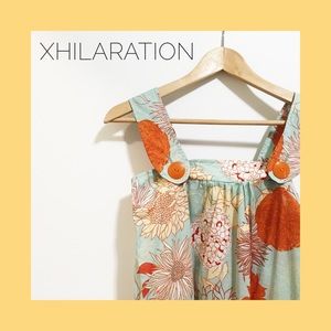 Xhilaration mint and orange floral top
