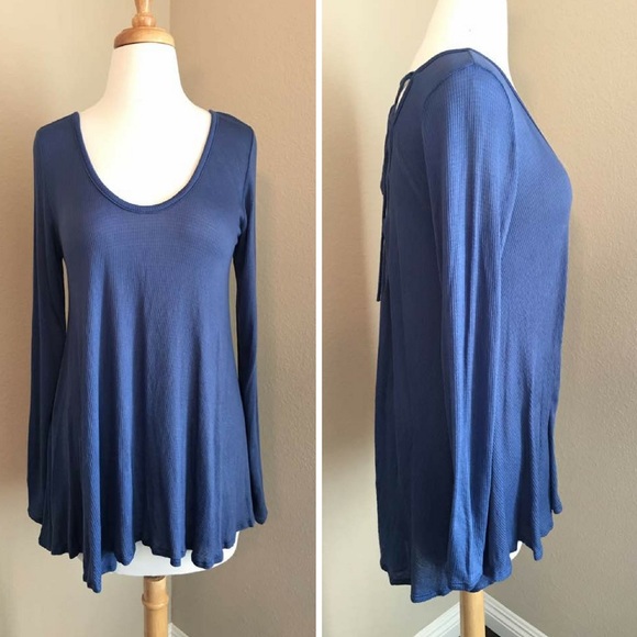 Cross Back Long Sleeve - Denim - Picture 3 of 4