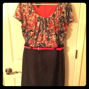 Half paisley midi dress