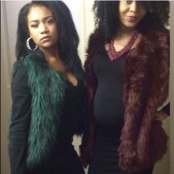 EMERALD GREEN FUR VEST