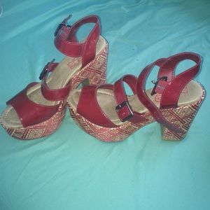 Big Buddha  red Aztec heels