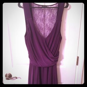 Sexy silk dress with lace back