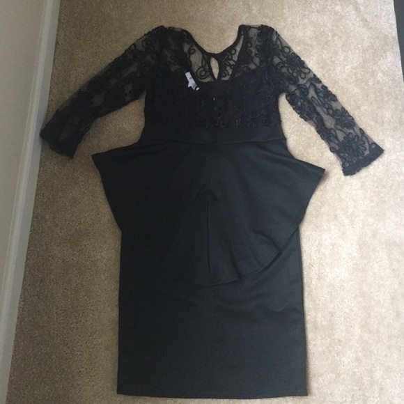 Black Peplum Dress - Picture 2 of 2