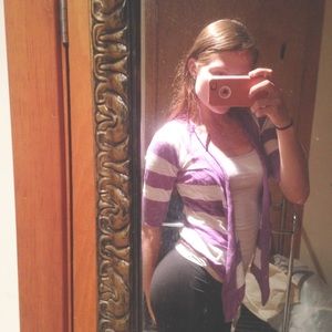 Purple n White Cardigan