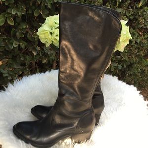 Born Black Leather Tall Boots