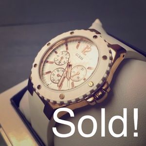 GUESS Overdrive White Rose gold Sportband Watch