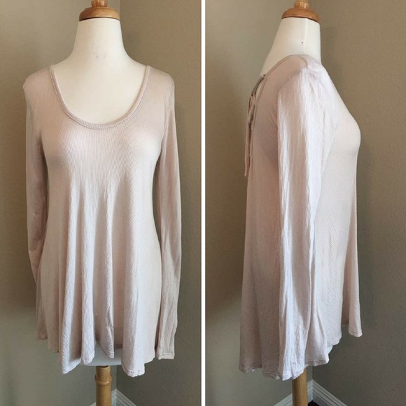 ‼️LAST ONE‼️Cross Back Long Sleeve - Beige - Picture 3 of 4