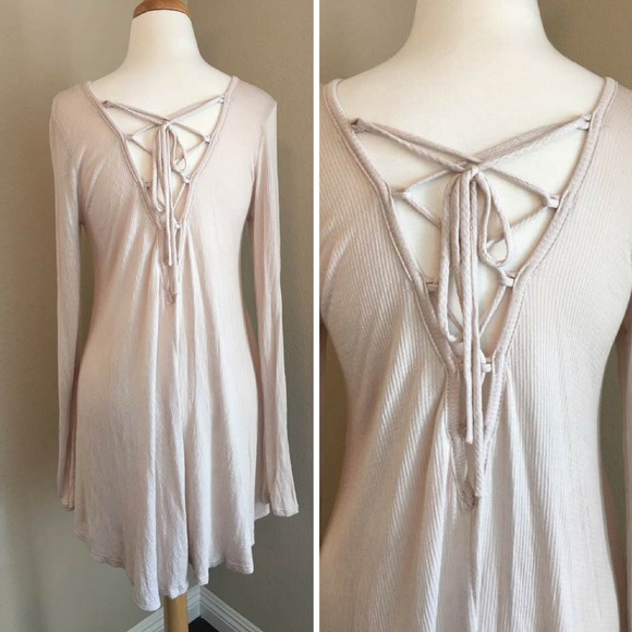 ‼️LAST ONE‼️Cross Back Long Sleeve - Beige - Picture 4 of 4