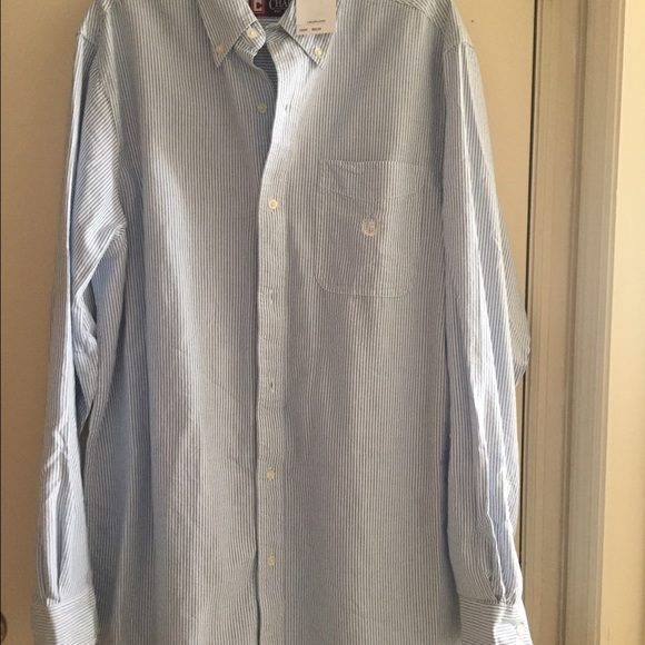 Blue striped light cotton Oxford shirt