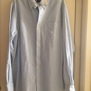 Blue striped light cotton Oxford shirt