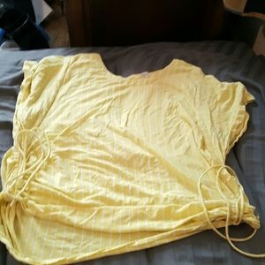 Yellow with white vertical stripes shirt