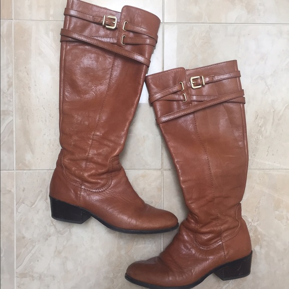 Antonio Melani Cognac Riding Boots w/ Gold