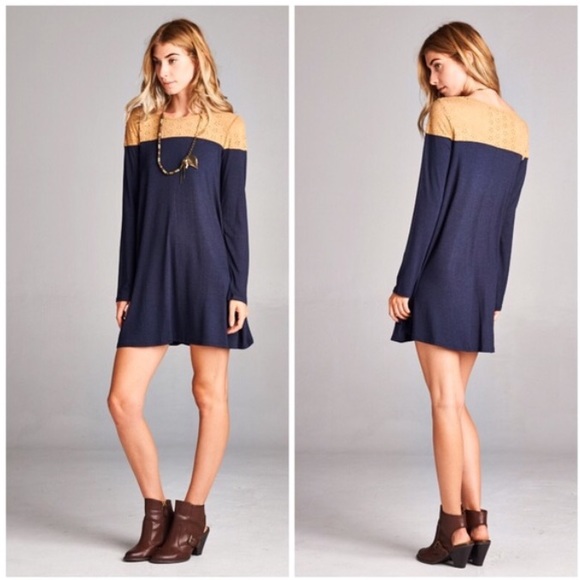 Navy Tunic Dress - Picture 2 of 2