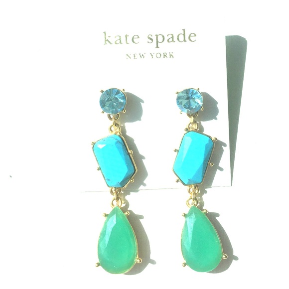 Kate Spade multi stone dangle drop earrings