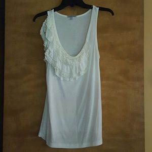 White Ruffled Tank