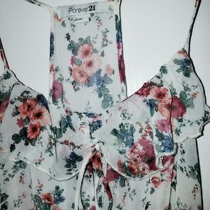 FOREVER 21 Sheer Flowered Top