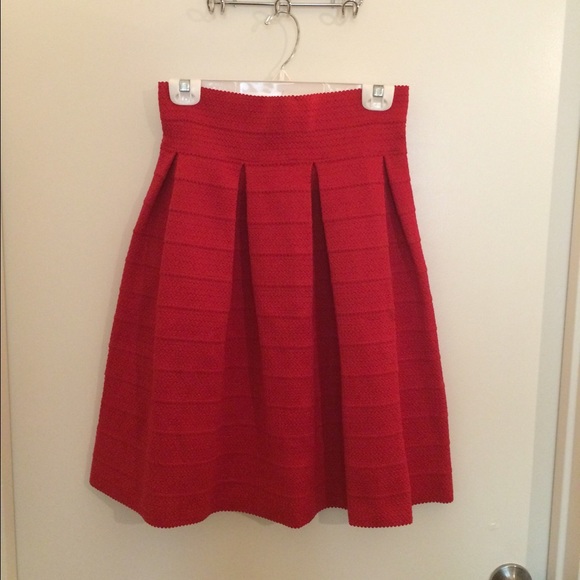 New York and company flared red skirt