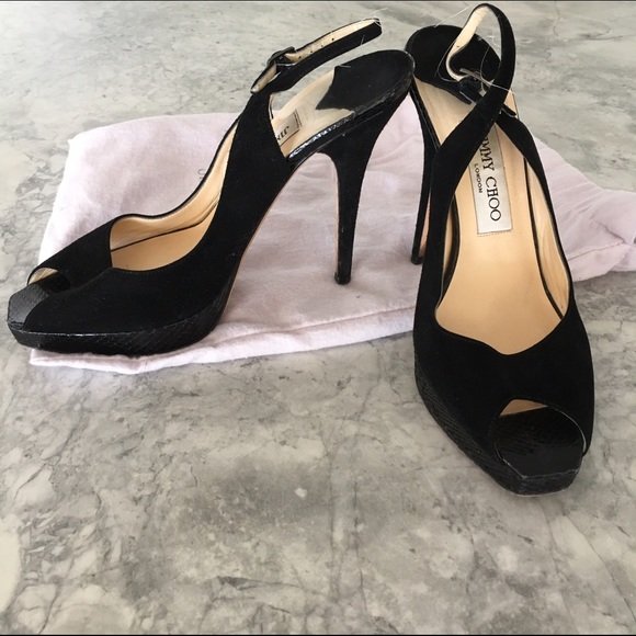Black suede Jimmy Choo heels