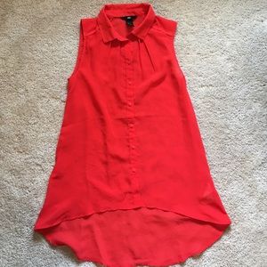 H&M red hi lo tunic, size 2