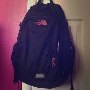 Pink ribbon wasatch north face backpack