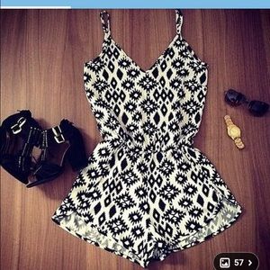 Black & white romper