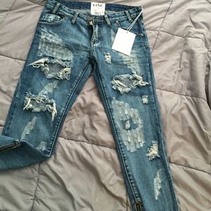 One by one teaspoon boyfriend jeans NWT