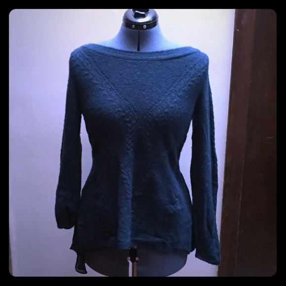 Anthropologie high low sweater with chiffon