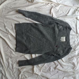Long grey knit sweater