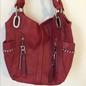 Maroon fall over the shoulder bag