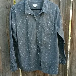 Pokadot grey button up
