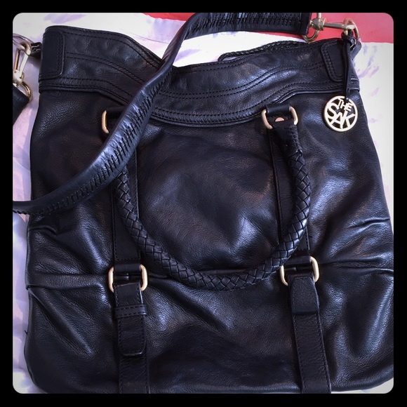 Gorgeous black leather medium-large shoulder bag - Picture 1 of 4