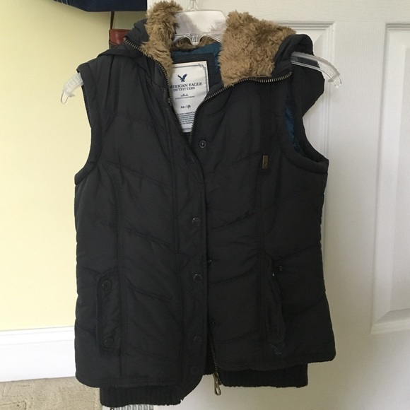 American Eagle Fur Hood Vest