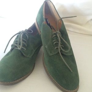 Green BDG suede Oxfords