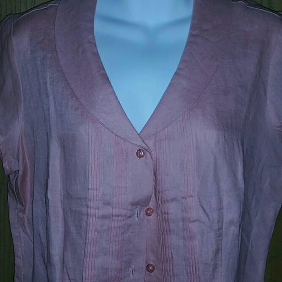 Light Pink 100% linen Blouse - Picture 2 of 4