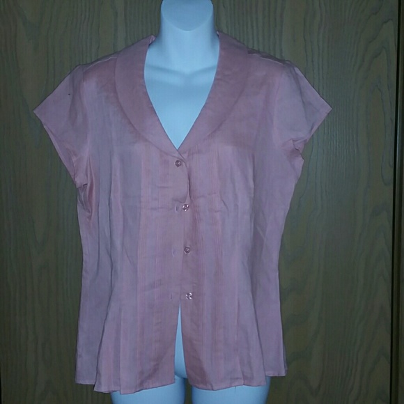 Light Pink 100% linen Blouse - Picture 3 of 4
