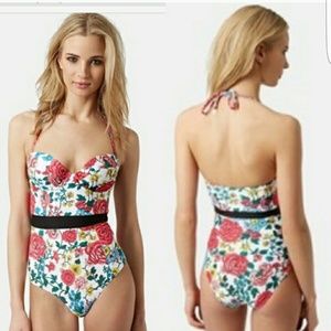 Floral topshop one piece swimsuit