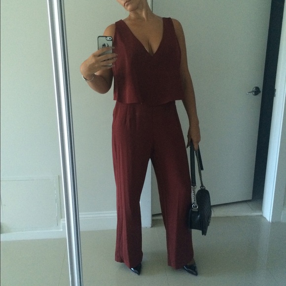 Burgundy jumpsuit